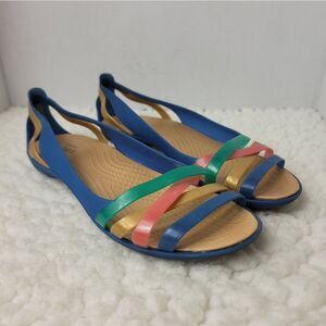 Crocs Isabella Huarache Iconic Womens Sandals Size 9 Jelly Rainbow Colorful